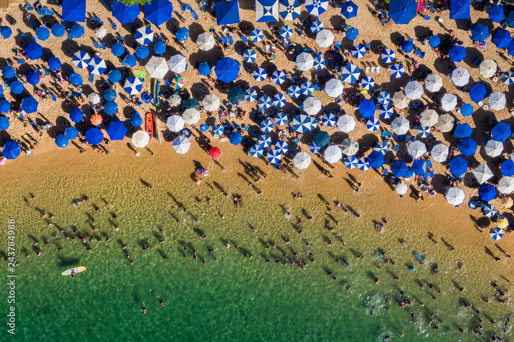 Salvador, Bahia, Brazil, Aerial Top View of Porto da Barra Beach, Summer and Tropical Holiday Concept
