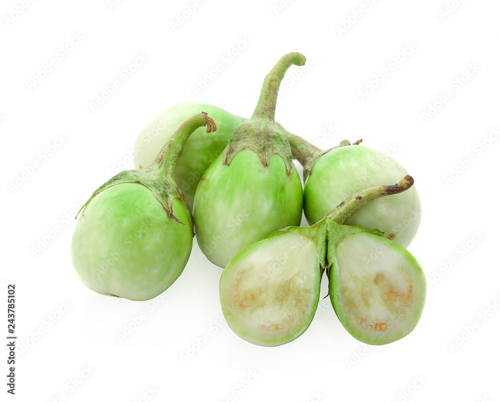 thai eggplant or Yellow berried nightshade on white background thai eggplant vegetable isolated thai eggplant or Yellow berried nightshade on white background thai eggplant vegetable isolated