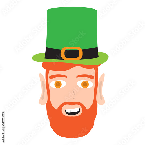 Avatar of a surprised irish elf. Vector illustration design