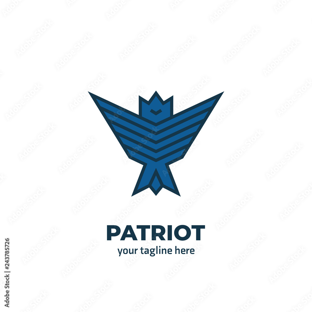 Patriot eagle phoenix bird emblem logo symbol icon pin