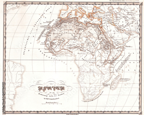 1855  Perthes Map of Africa prior to the Arab Invasions of the 7th Century