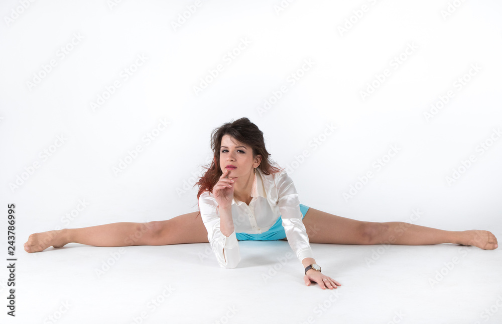 Portrait of a young beautiful woman in studio. Portrait of a young beautiful woman in studio.