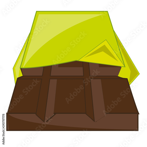 Bar of brown chocolate in unpacked to cover