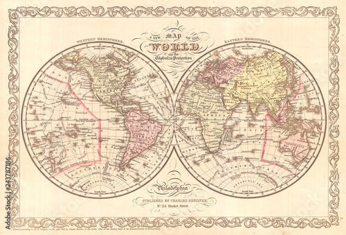 1856, Desilver Map of the World