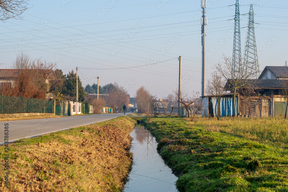 water canal and a countryside road