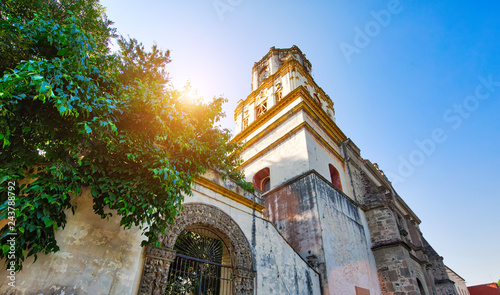 Photography Parish of San Juan Bautista on Hidalgo square in Coyoacan