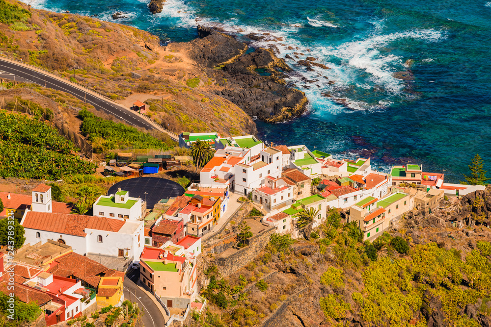 Stunning coast near the town of Garachico.  Tenerife. Canary Islands..Spain