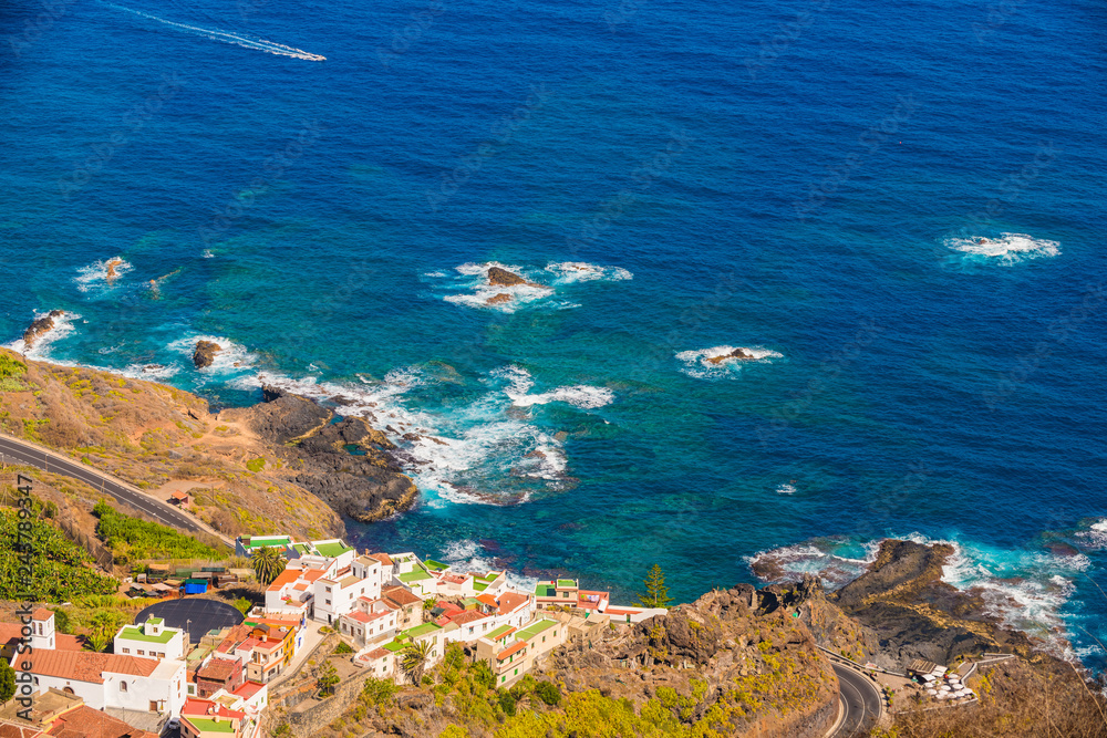 Stunning coast near the town of Garachico.  Tenerife. Canary Islands..Spain