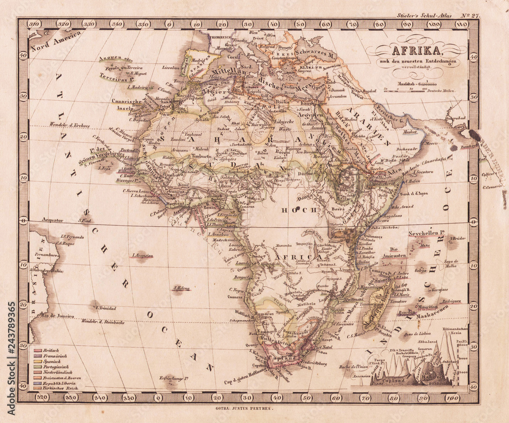 1862, Stieler Map of Africa
