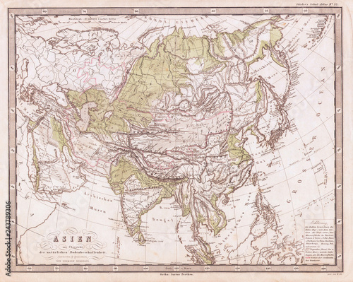 1862  Perthes Physical Map of Asia