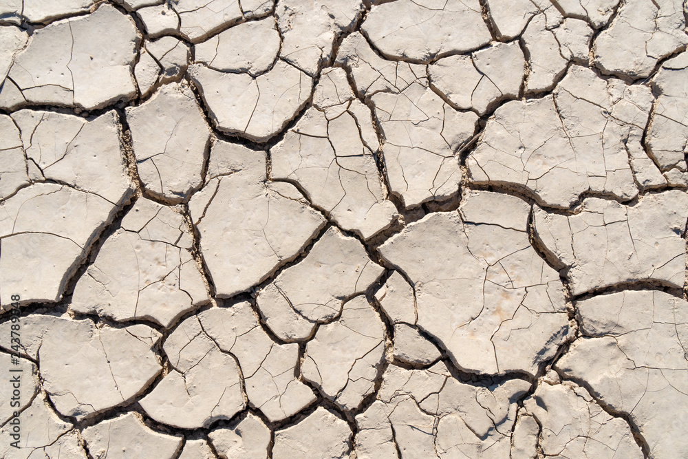 Cracked dry mud broken into polygon shape sections, Racetrack Playa, Death Valley National Park, California Cracked dry mud broken into polygon shape sections, Racetrack Playa, Death Valley National Park, California