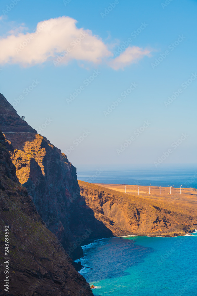Beautiful view along the road to Cape Teno. Tenerife. Canary Islands..Spain