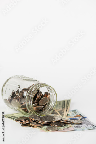 Money in a glass jar