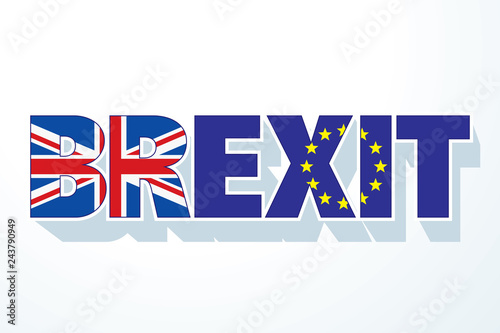 Brexit referendum concept about UK (United Kingdom or British) withdrawal from the EU (European Union) often shortened to Brexit. Vector 
