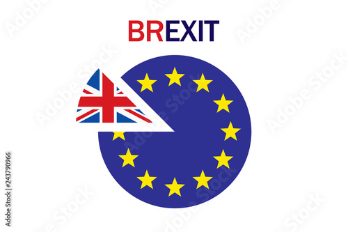Brexit referendum concept about UK (United Kingdom or British) withdrawal from the EU (European Union) often shortened to Brexit. Vector 