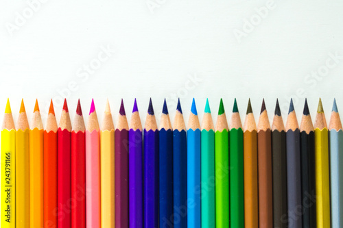 Color pencils isolated on white background