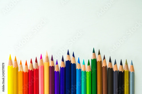 Color pencils isolated on white background
