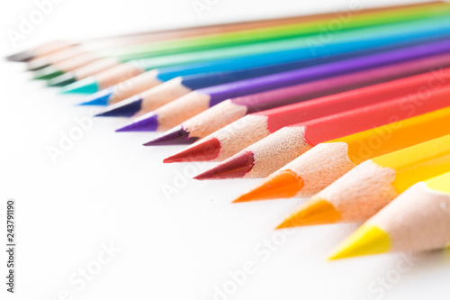 Color pencils isolated on white background