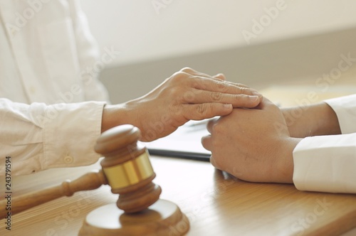 lawyer advises shaking hands of success.
