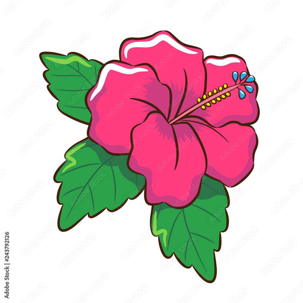 Hibiscus cartoon clipart Stock Vector | Adobe Stock