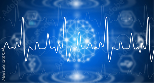 abstract background technology concept in blue light,brain and human body heal ,technology modern medical science in future and global international medical with tests analysis clone DNA human