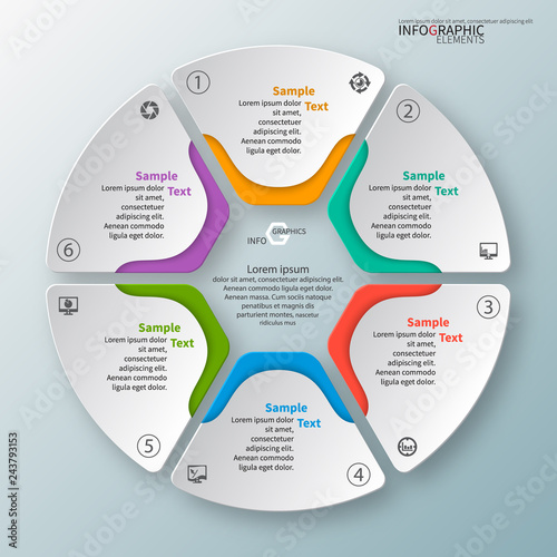 Abstract 3D Paper Infographics. Business template .Vector illustration
