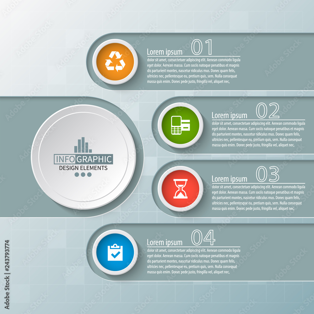 Abstract 3D Paper Infographics. Business template .Vector illustration