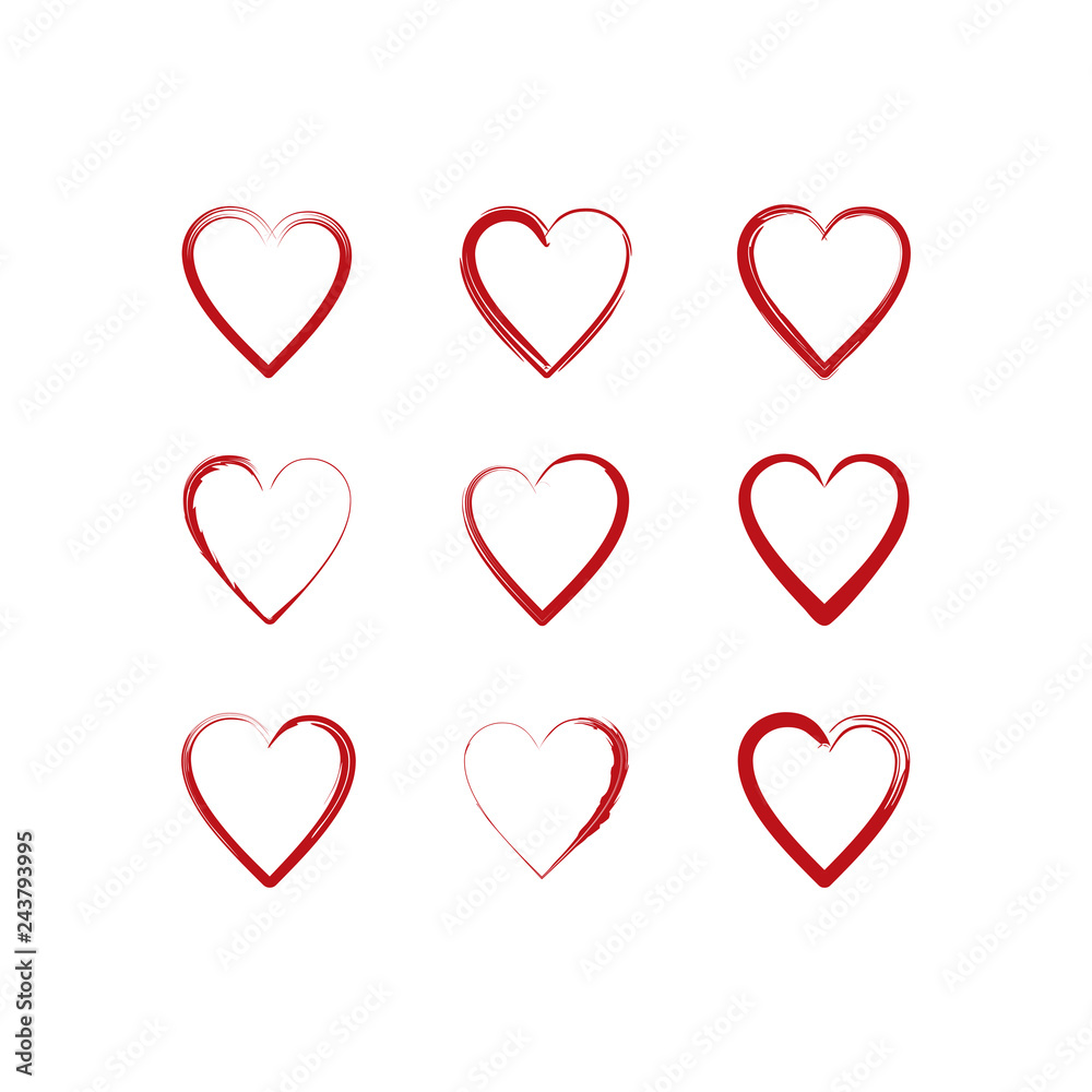 valentine love vector icon set brush collection