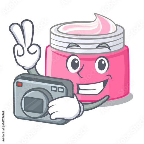 Photographer face cream isolated with the mascot