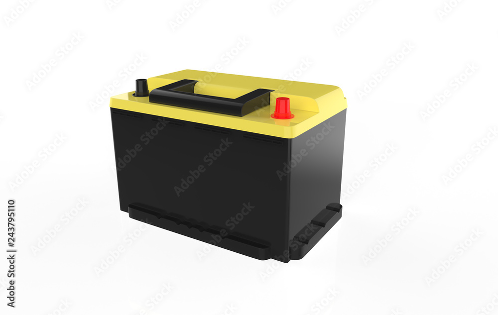 Car Battery on white background. 3d illustration Car Battery on white background. 3d illustration