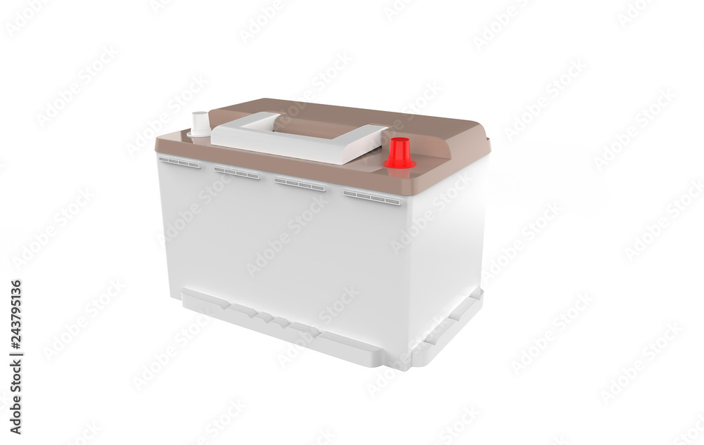 Car Battery on white background. 3d illustration Car Battery on white background. 3d illustration