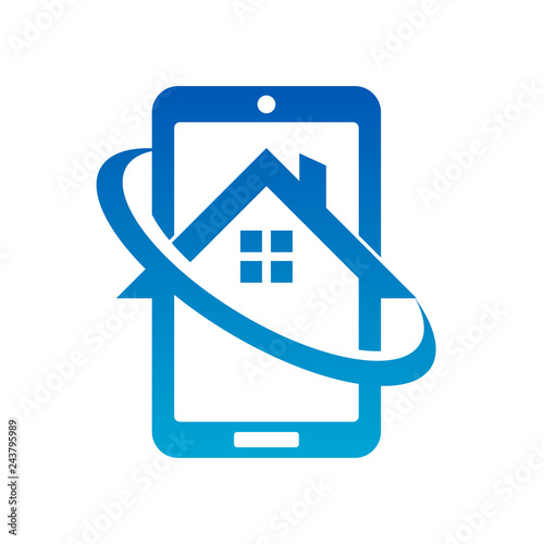 Mobile Phone Real Estate House Icon