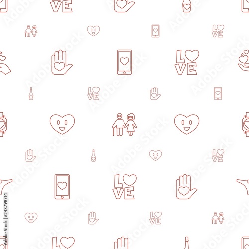 heart icons pattern seamless white background