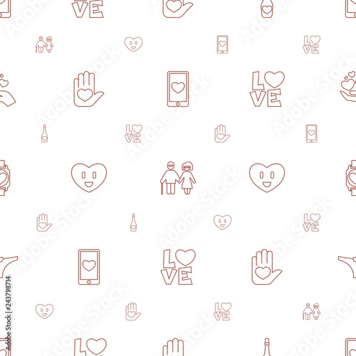 heart icons pattern seamless white background