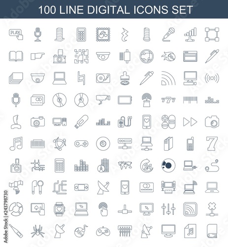 100 digital icons