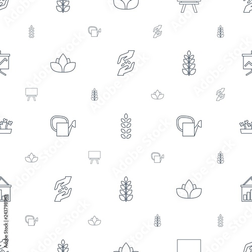 grow icons pattern seamless white background