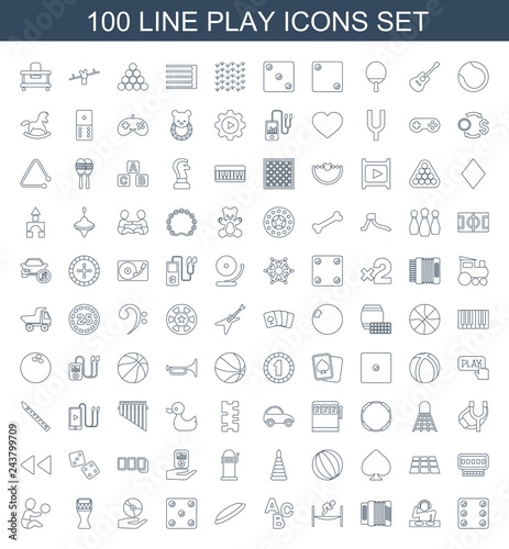 100 play icons