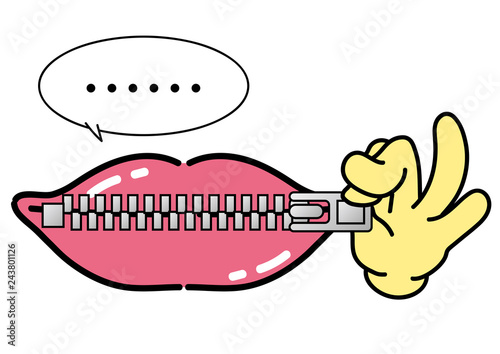 口チャック（無言吹き出し付き）