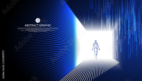 Virtual humans walking in the strange light.