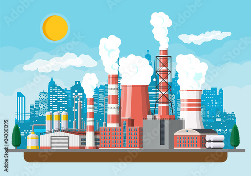 Industrial factory, power plant.