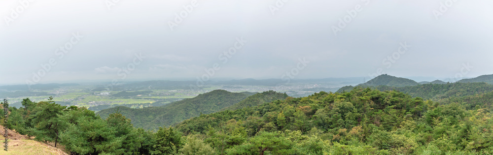 鬼ノ城からの総社平野の眺望