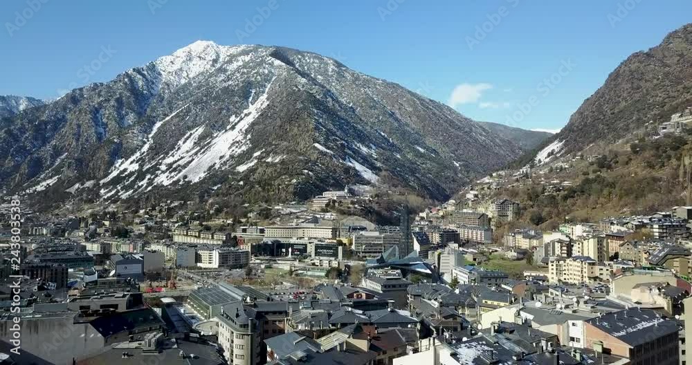 top view of the mountain town of andorra la vella, catalonia top view of the mountain town of andorra la vella, catalonia
