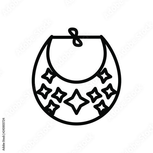 Black line icon for bibs 