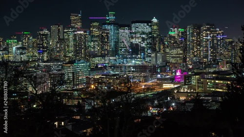Wallpaper Mural Bright City Skyline Building Lights Timelapse Zoom Out Night Background Torontodigital.ca