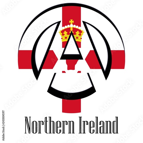 Flag of Northern Ireland of the world in the form of a sign of anarchy
