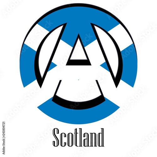 Flag of Scotland of the world in the form of a sign of anarchy