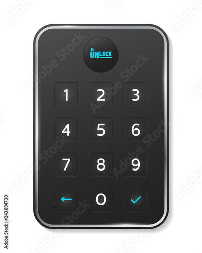 Passcode interface for lock and unlock - number keyboard
