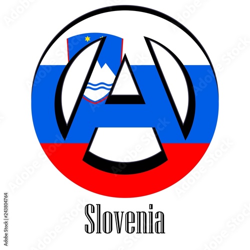 Flag of Slovenia of the world in the form of a sign of anarchy