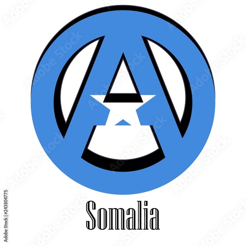 Flag of Somalia of the world in the form of a sign of anarchy