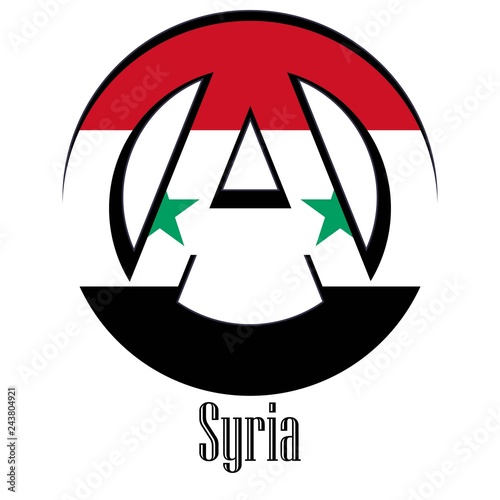 Flag of Syria of the world in the form of a sign of anarchy